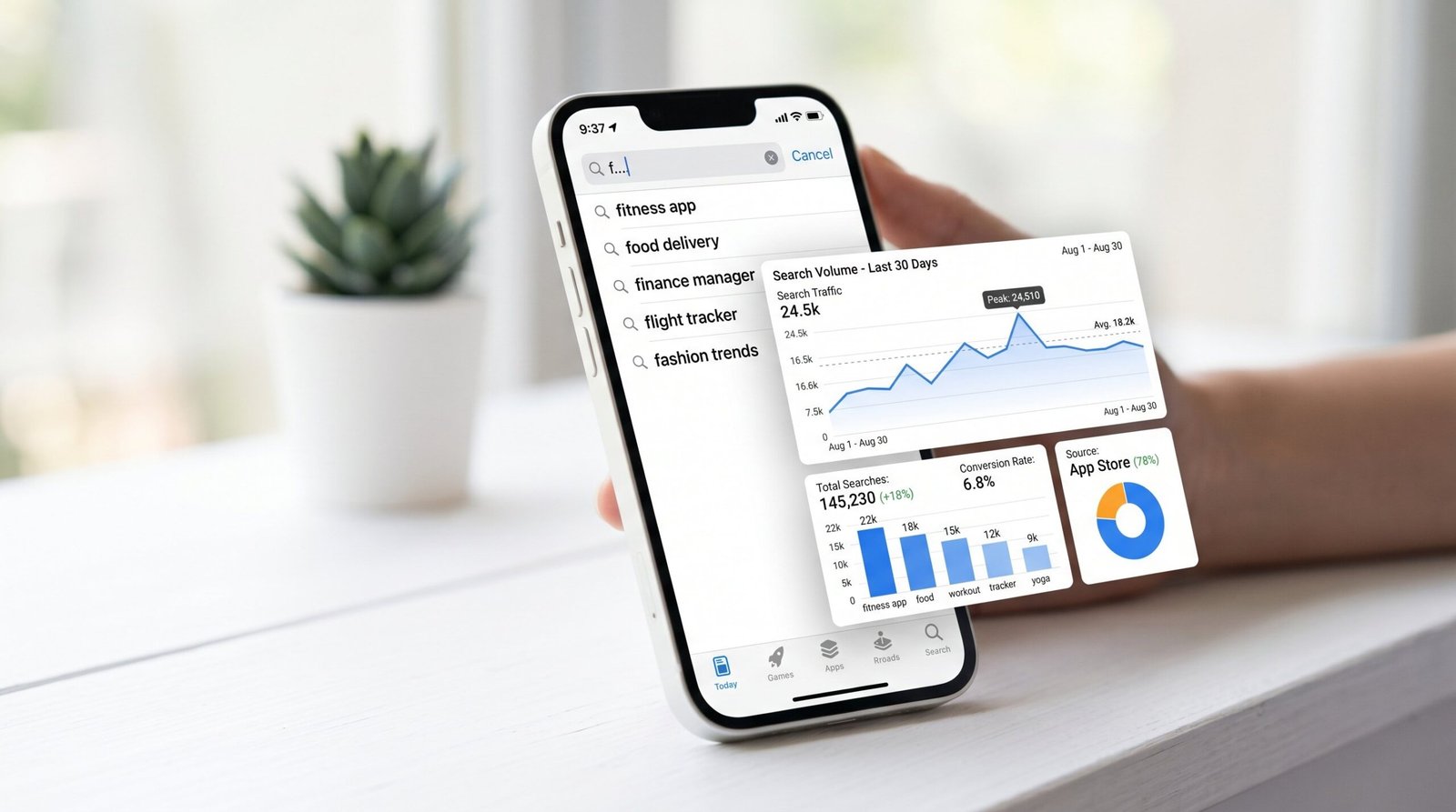 App Store keyword research and ASO optimization workflow diagram