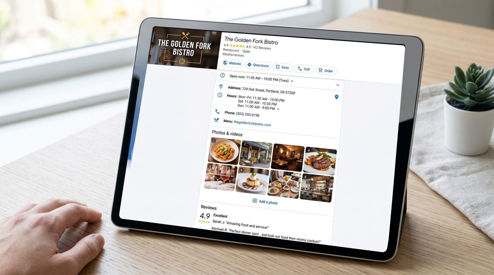 Fully optimized Google Business Profile with 5-star reviews and complete information