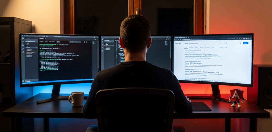 Angular app SEO hero – developer with SSR setup and search rankings